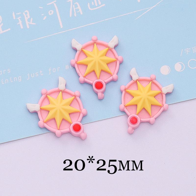 10Pcs New Cute Kawaii Mini Cartoon Magic Wand Flat Back Resin Cabochons Scrapbook Diy Wedding Hairpin Accessories Craft A125