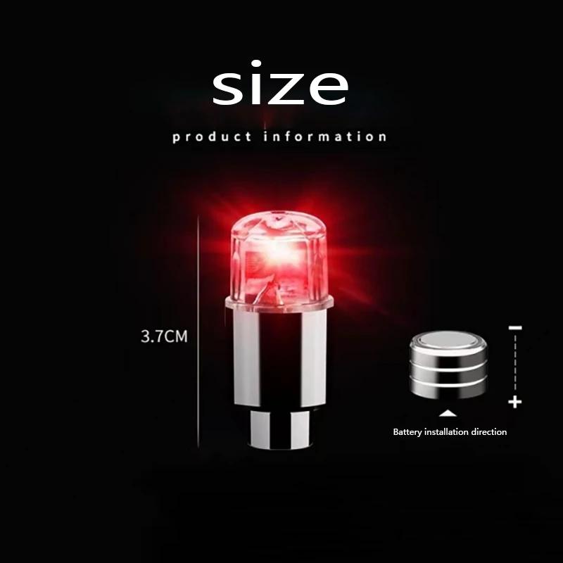 2/4Pcs Tire Valve Cap Lights Durable Tire Lights For Car Air Valve Caps With Lights For Motorcycles Bicycles Electric Vehicles