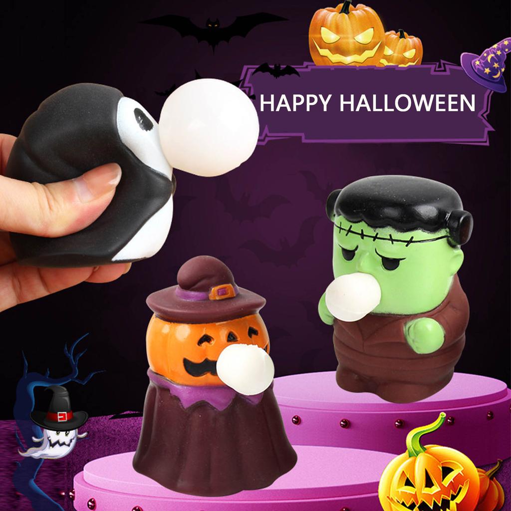 Halloween Squeeze Toy for Kids and Adults Decompression Stress Balls Zombie Pumpkin Ghost Toys To Release Stress