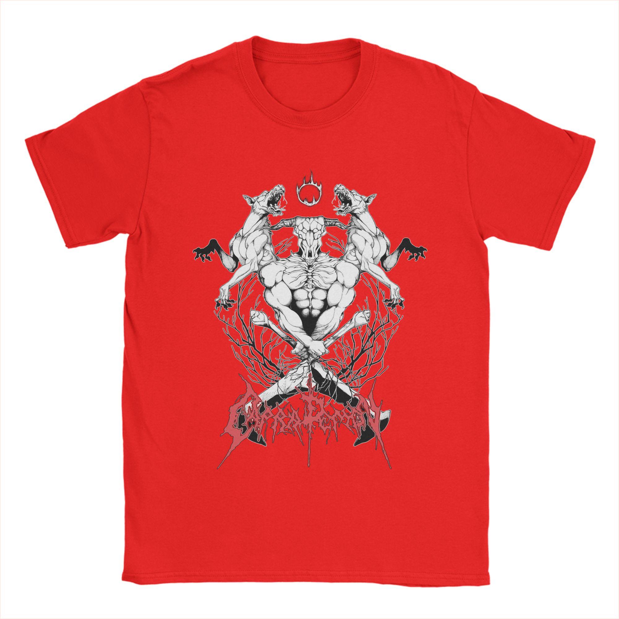 

CAPRA DEMON Mens T Shirt Novelty Tees Short Sleeve Round Collar TShirt Pure Cotton Plus Size Clothes S
