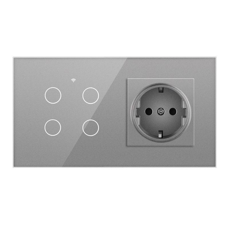 European Standard WIFI Smart Switch: Single Round Tempered Glass Voice & APP-Controlled Panel.