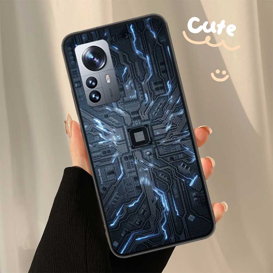 The Transmission line Diagram of The Chip Phone Case For Xiaomi Poco X7 X6 X5 X4 X3 GT NFC M4 M5 Pro 5G M3 Mi F6 F5 F4 F3 F2 F1