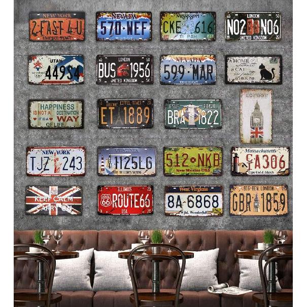 UOOPAI Illinois Route 66 USA Metal Sign Retro Vintage Auto License Plate, Embossed Tag Size 6" X 12"