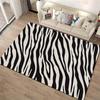 Modern Black and White Zebra Print Area Rug for Living Room Decor Suitable for use as an anti-slip for living room bedroom sofas
