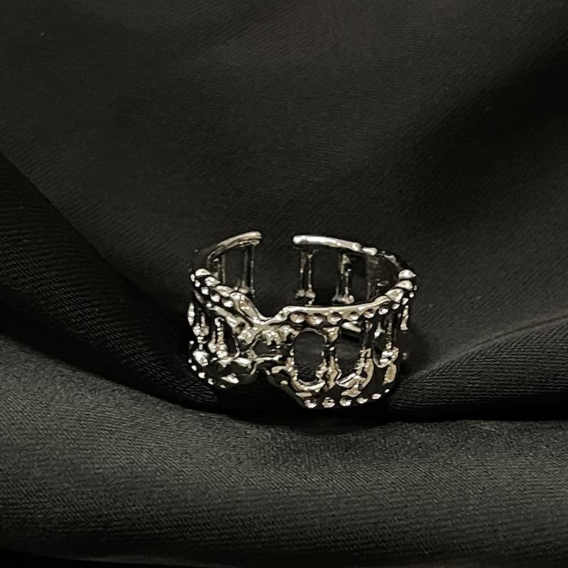 Caibao Medieval Ring Women'S Niche High-End Light Luxury Retro Open Ring Set Jewelry