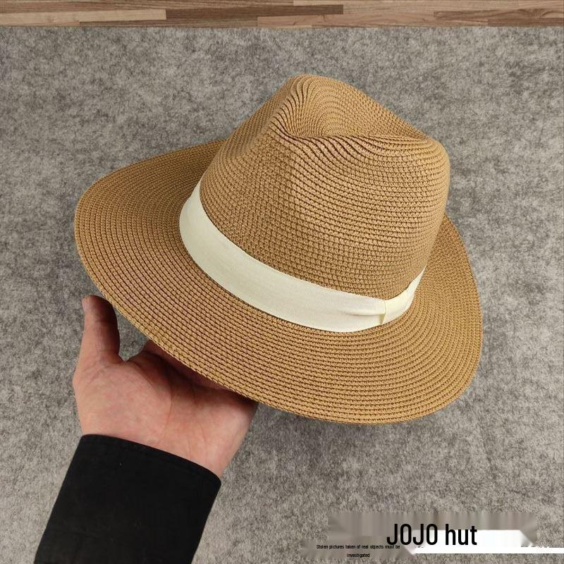 Trendy Plus Size Men's Panama Straw Hat for Sun Protection on Beach & Summer Travel