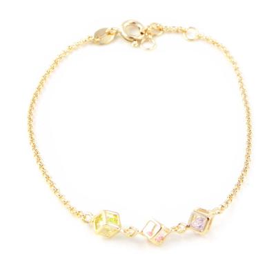[H5485] - Gold Plated Bracelet 'Alchemy' Multi-colored Gold - 4 Mm