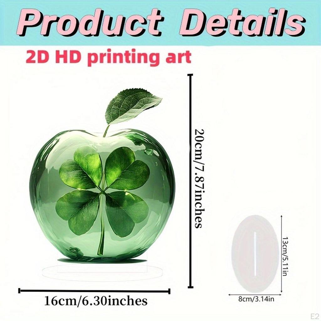 2D Flat Acrylic Table Decoration ST Patricks Day Ornament Collectible Gift Accent Desktop Apple
