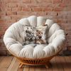 1Pc Cats Playing Game Cute Throw Pillow Cover,Suitable For Sofa,Bedroom,Living Room,Gaming Room,Cute Healing Gift For Cat Lovers