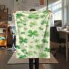 1PC Clover Print FlAannel Blanket, High quality Comfortable for All Seasons, Home Decor, Warmth and Comfort