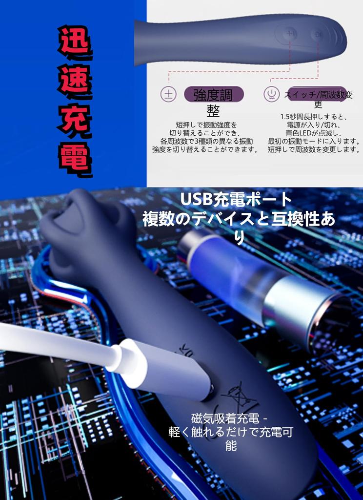 Semaxy Glans Vibrator for Suction Vibrator with Penis Urethral Glans Torture 6 Claw Shape 30 Types of Vibration USB Masturbation Goods for Lightweight