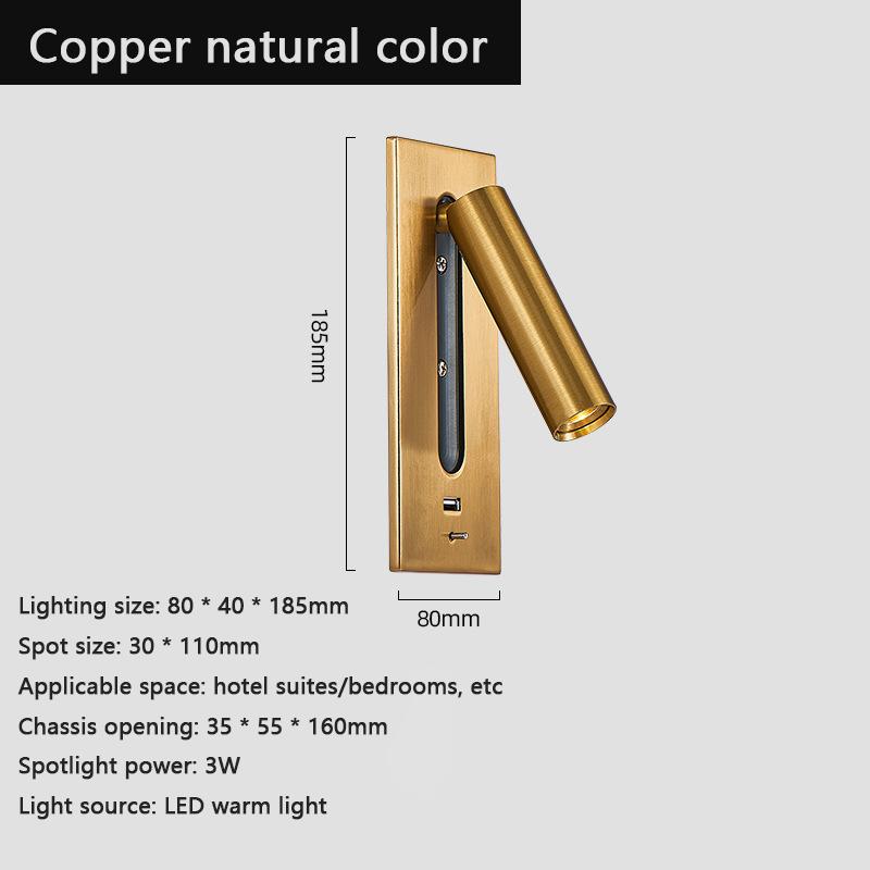 Indoor Led Wall Lamps 3W with USB Charge Wall Lamp Bedroom Living Room  Modern Wall Light Aisle with Switch Wall Sconce