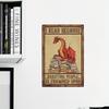1pc Iron Decor Vintage Red Dragon Metal Poster - Funny Book Lover Decor with Reading Dragon, Retro Library Wall Art for Home