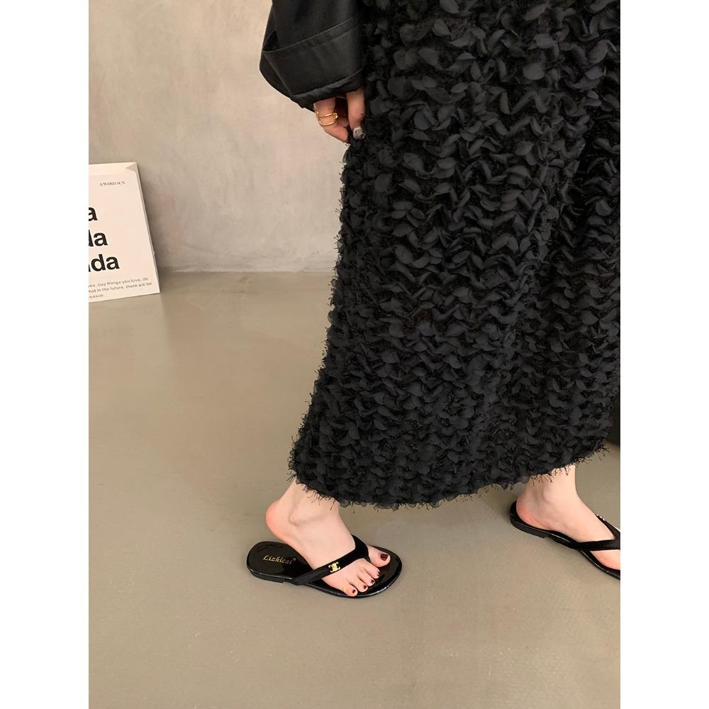 Luxury Velvet Flip Flops Woman Brand Design Deep Red Velour Slippers Ladies Flat Thong Sandals Summer Casual Shoes