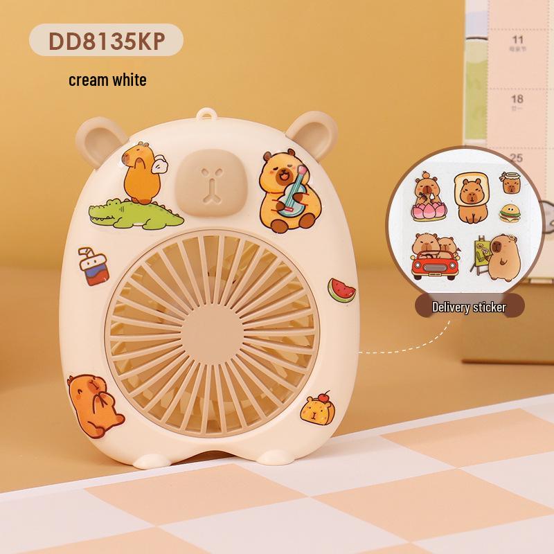 Creative Cartoon Mini Handheld Fan with USB Charging and Phone Holder