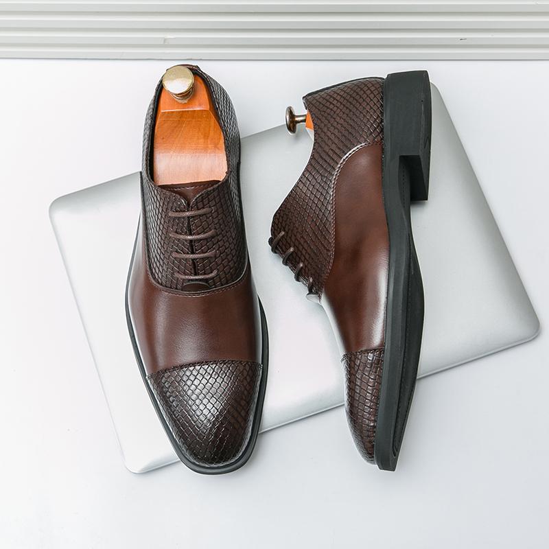 Fashion Leather Shoes for Men Gentleman Oxfords Lace Up Male Wedding Party Office Work Shoes Elegant Designer Brand Dress Shoes for Men