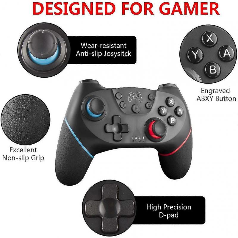 Compatible Controllers for Switch / Switch Lite, Wireless Controller Compatible with Nintendo Switch, 6 Axis Pro Switch Gaming Controller with Bluetoo