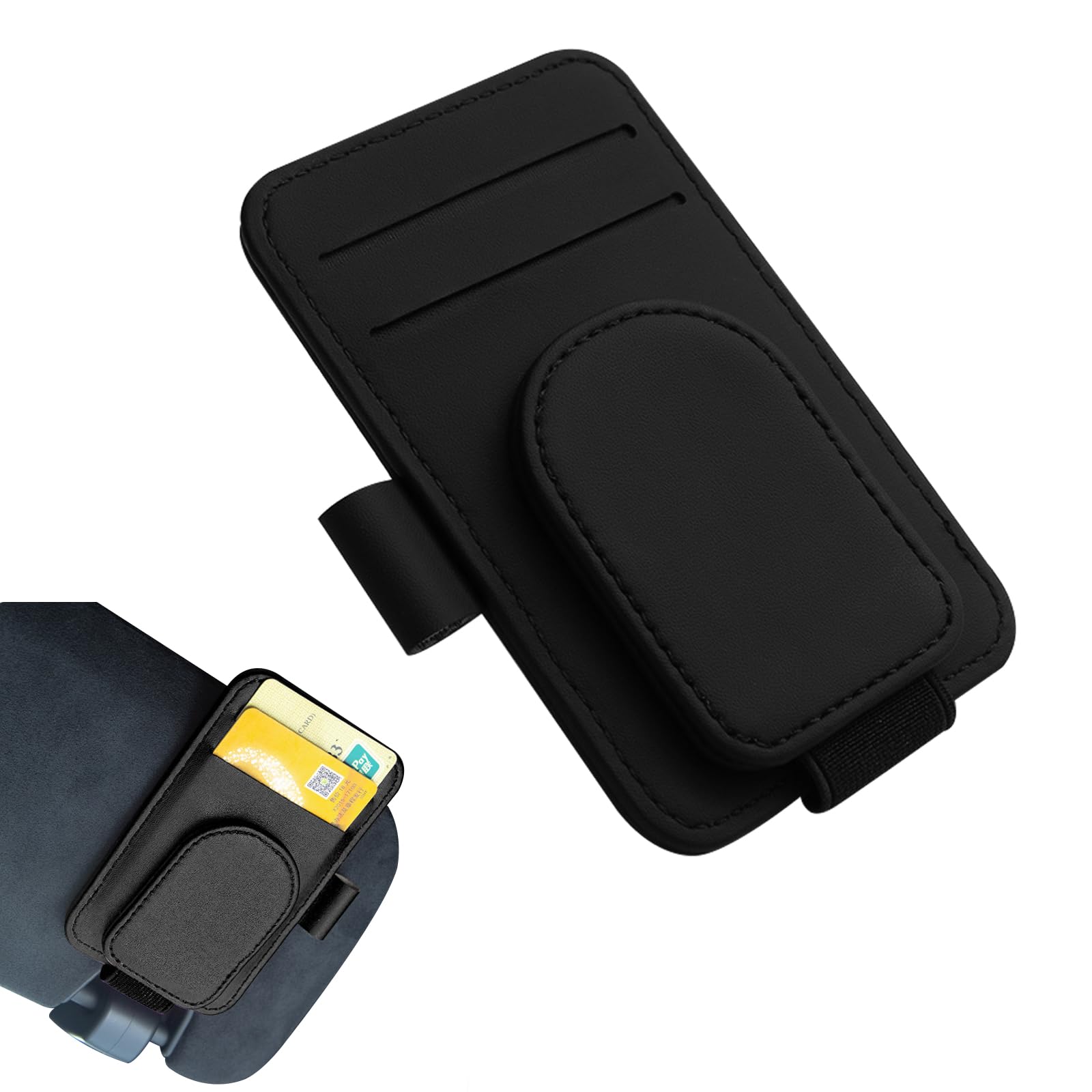 

Liroyal Держатель для очков в автомобиль, Зажим для очков в автомобиль, Карман на солнцезащитный козырек автомобиля, Многофункциональный карман, Держатель для аксессуаров, Парковочный талон, Монета, Чек, Карта