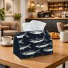 1pc Minimalist Contemporary Fish Navy Tissue Holder Featuring a Sardine Animal Design, Fabric Napkin Storage Organizer Suitable for Kitchen, Car, Eleg