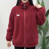 Dames Dikke Fleece Standkraag Jas Meerkleurig Warm Casual Herfst Winter Gezellige Buitenjas