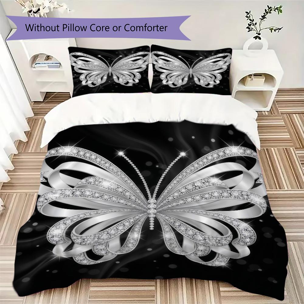 Sparkle Jewel Pattern Bedding uilt Set uilt Cover Pillowcase Home Decoration Birthday Gift (1 * duvet cover + 2 * pillowcase without core)