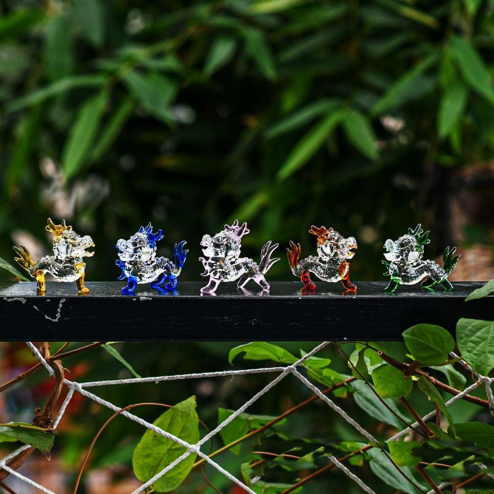 Table Ornaments Crystals Dragon Figurine Glass Dragon Statue Cute Dragon Miniature  Home Decor
