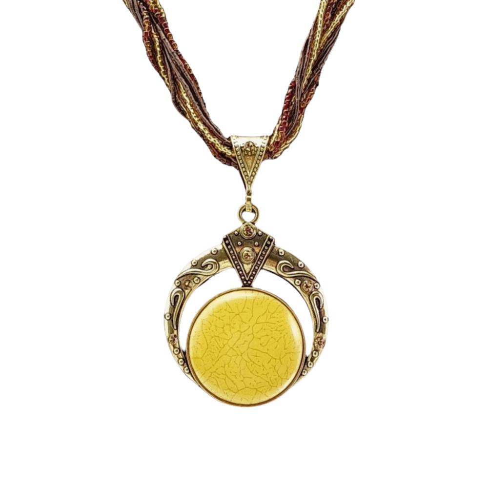 Vintage Bohemian Necklace Alloy Round Pendant Necklace New Pendant Necklace