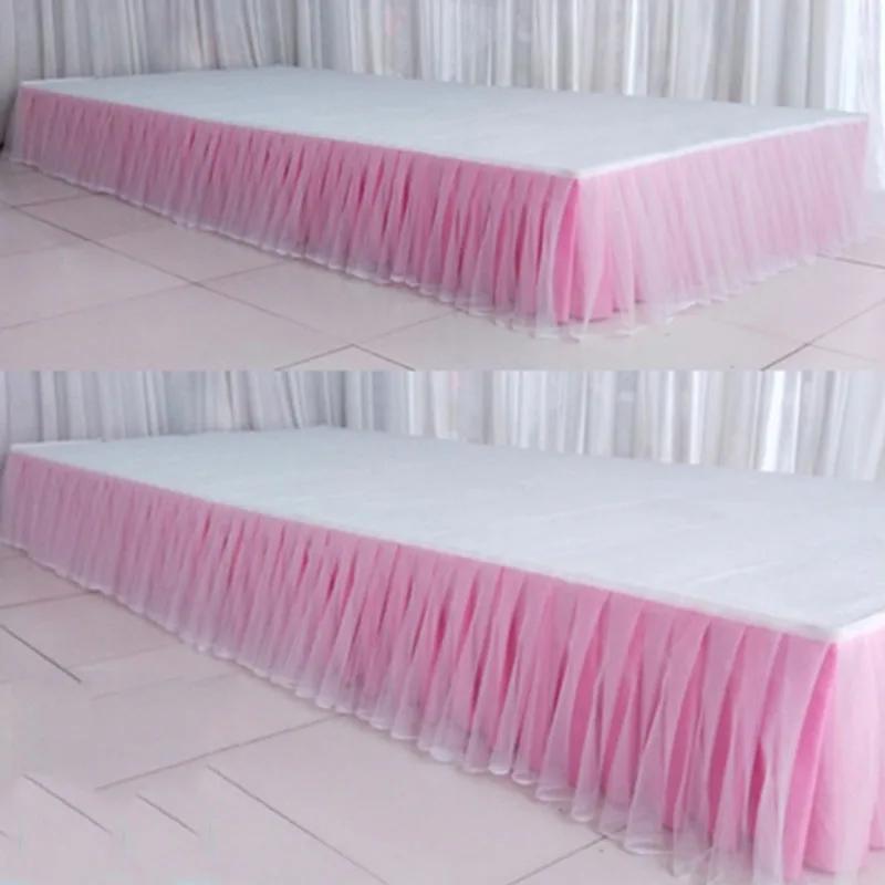 30x300cm Tutu Table Skirt Wedding Backdrop Curtains for Table Clothes Table Cover Wedding Stage Skirting for Event Party