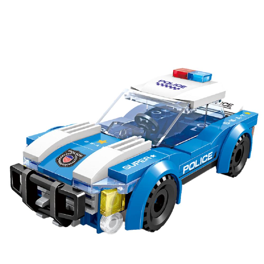 DIY Building Block Police Car Toy Set Creative Educational Patrol Vehicle for Kids Fun Assembly Puzzle Playset S