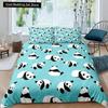 Panda King Full Bedidng Set Kids Romantic Bedding Set Cartoon Animal Duvet Cover Bicycle Balloon Dragonfly Polyester Quilt Cover