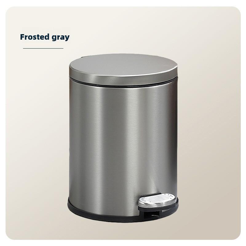 Stainless Steel Garbage Bin Household Foot Pedal Rubbish Storage Basket Kitchen Bathroom Large Capacity Trash Can