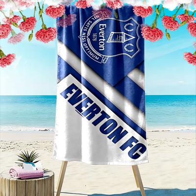 Giant Beach Towel with Everton FC Toffees English Badge, Quick Dry Microfiber, Soft and Absorbent, for Beach Pool Travel Gift