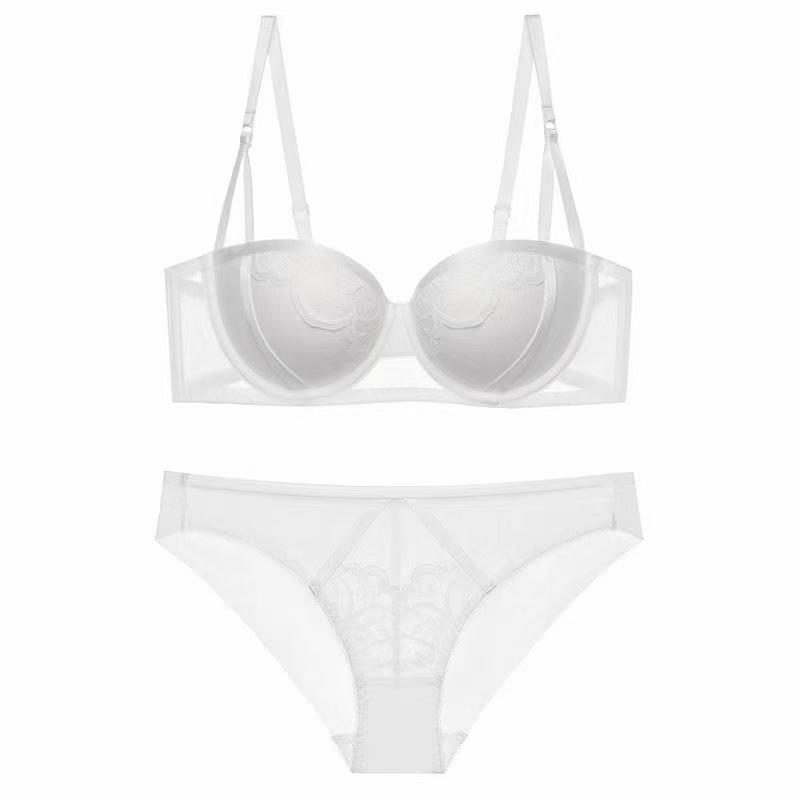 European & American Lace Push-Up Bra Set: Enhance Small Chests, Side Support Uplift, Anti-Sagging Design
