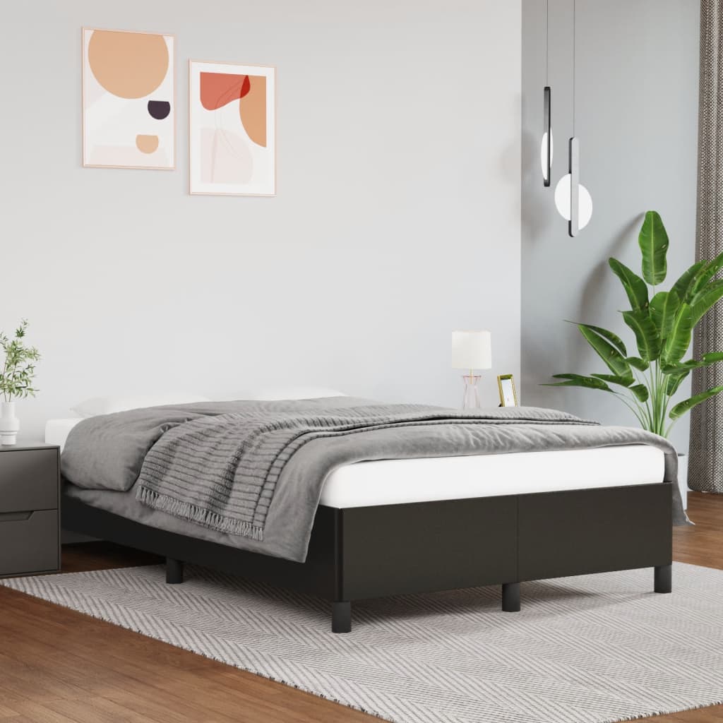 Bed Frame without Mattress Black 120 x 190 cm Artificial Leather