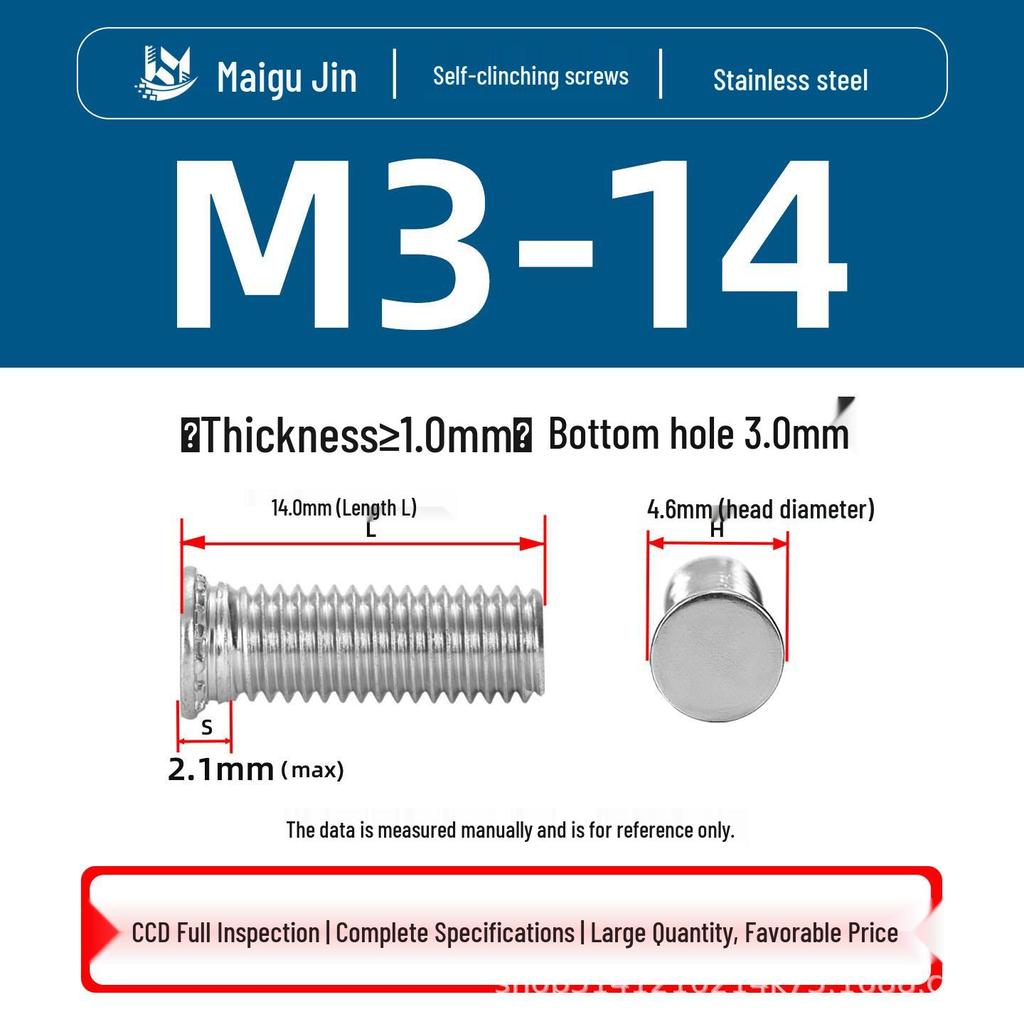 304 Stainless Steel Pressure Plate Cylindrical Head Rivet Screw (FHS-M2 M2.5 M3 M4 M5 M6 M8 M10)