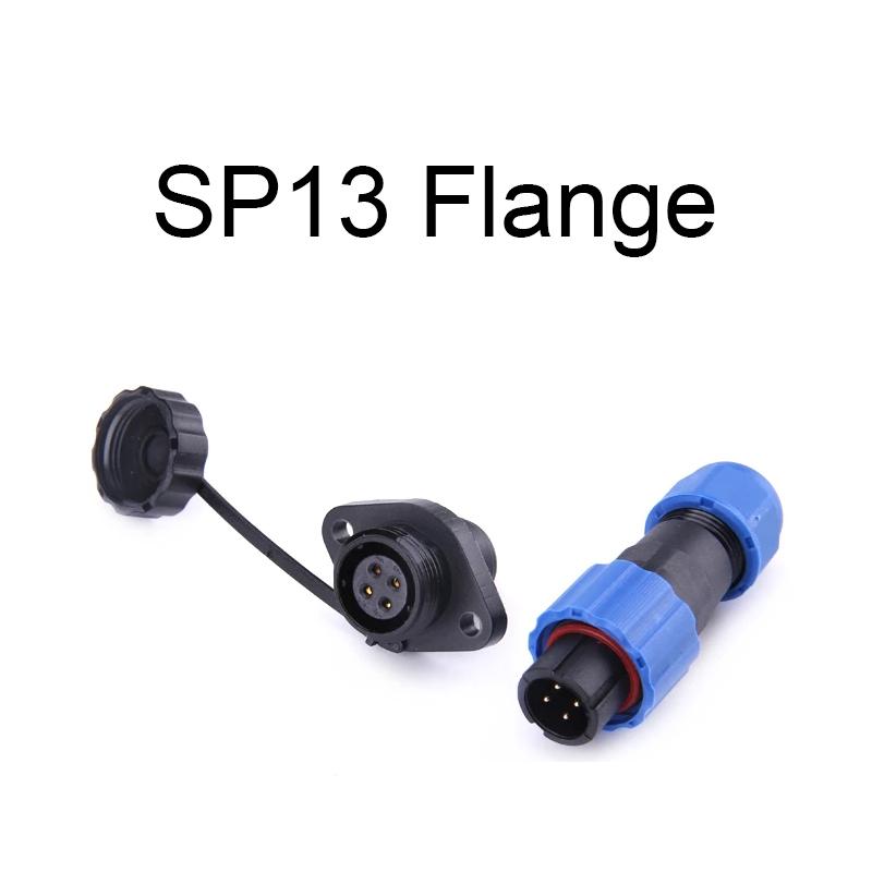 SP13 Waterproof Connector IP68 2/3/4/5/6/7/9 Pin Cable Connector Male/Female Plug Socket Nut/Flange/Docking Cable Wire Connector