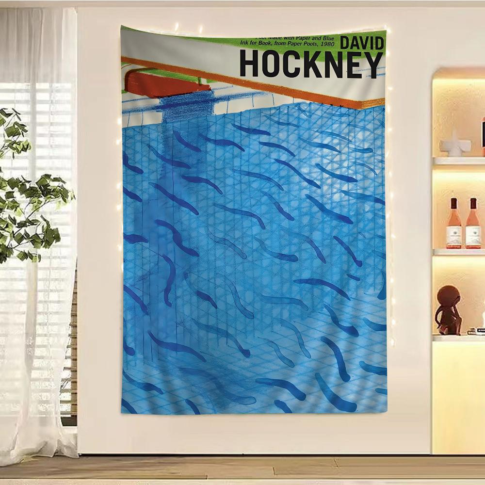 

David Hockney Pool Summer Colorful Tapestry Wall Hanging Bohemian Wall Tapestries Mandala Wall Hanging Sheets 74x94cm(29x37in)