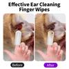 Pet Ear Cleaning Wipes & Finger Sleeves for Cats and Dogs - Ear Mite Removal and Care