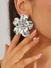 New summer alloy flower earrings, European and American exaggerated trend metal flower studs