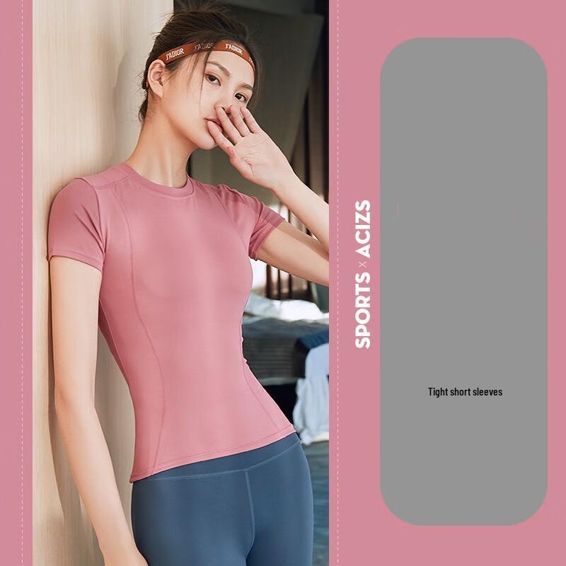 

WEZHO Women s Slim-Fit Short Sleeve Sports Top