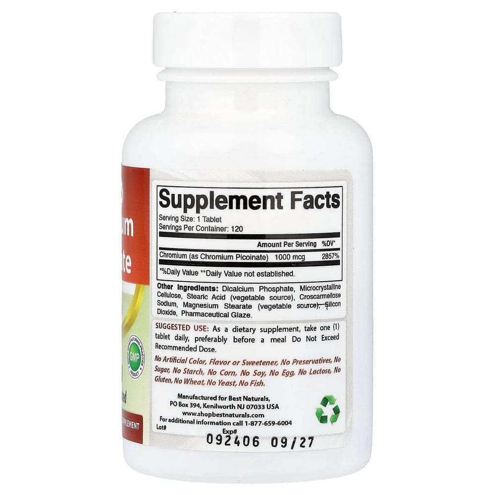 IHerb Pikolinát chromitý 1000 mcg, 120 tablet