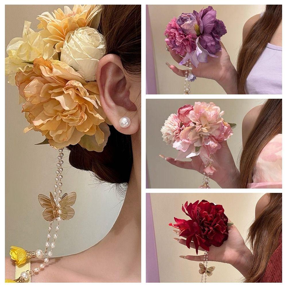 Tassel Chinese Style Hair Clip Ancient Style Flower Hairpin Sweet Hanfu Hair Accessories  Girls