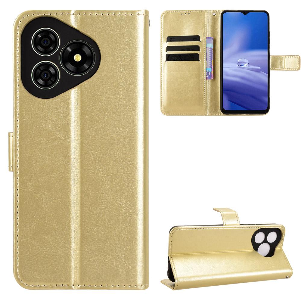 For Ulefone Note 19 PU Leather Case with Strap Crazy Horse Texture Phone Wallet Cover