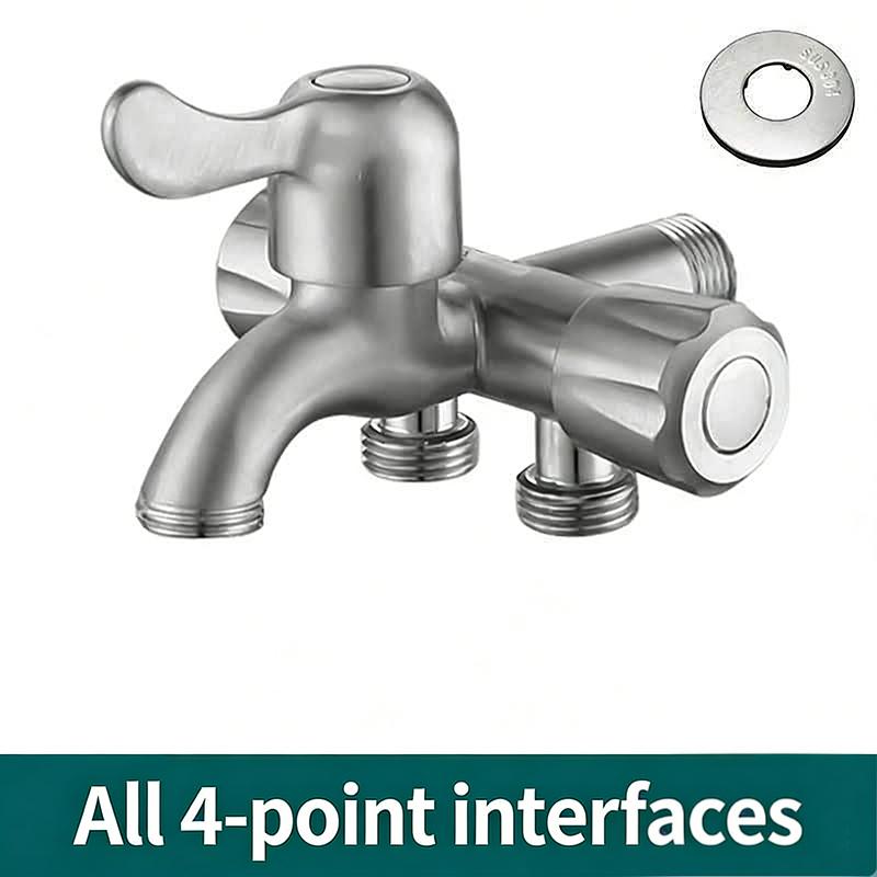 Stainless Steel 3 Way Faucet Three Tap Bathroom Kitchen Water Washer Tap Faucet