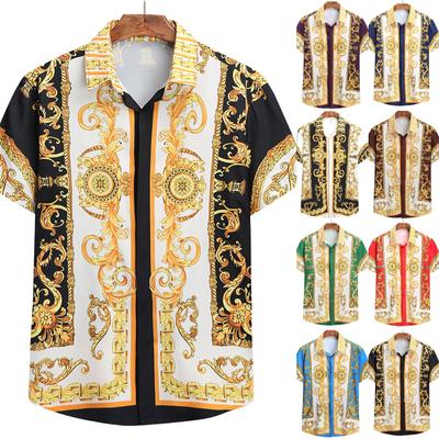 Casual los T-shirt met korte mouwen, etnische stijl en vintage print voor heren