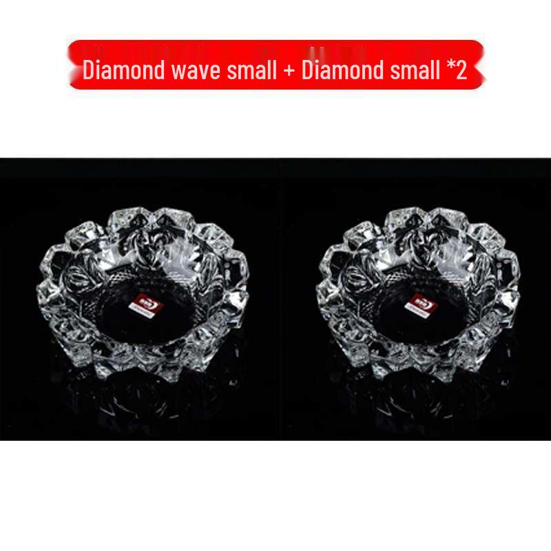 Premium Anti-Fly Ash Crystal Glass Ashtray for Stylish Living Rooms