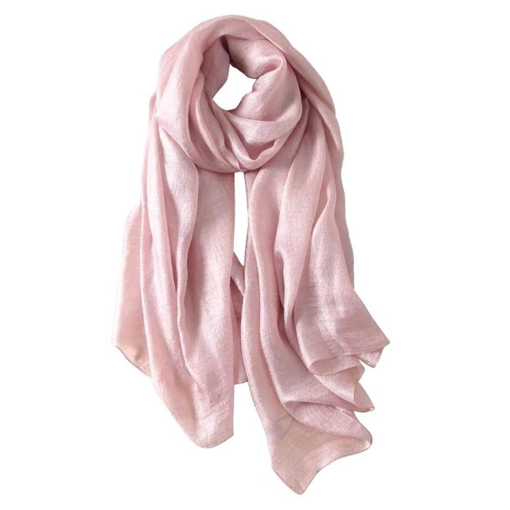 Head Wrap Women Plain Scarf Linen Plus Size Hijab New Female Sunscreen Shawl
