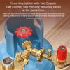 Fitinguri valve alamă în formă de Y cu 4 puncte Valve cu 3 căi Divertor aragaz eliberare tensiune Adaptor splitter gaz Rezervor gaz lichefiat