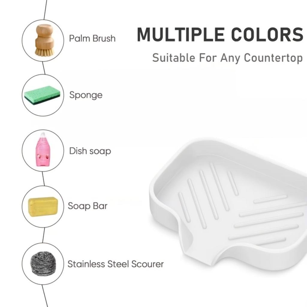 Silicone Soap Drain Pad, Non Slip Plastic Soap Tray, Multifunctional Soap Holder, Used for Bathroom Accessories