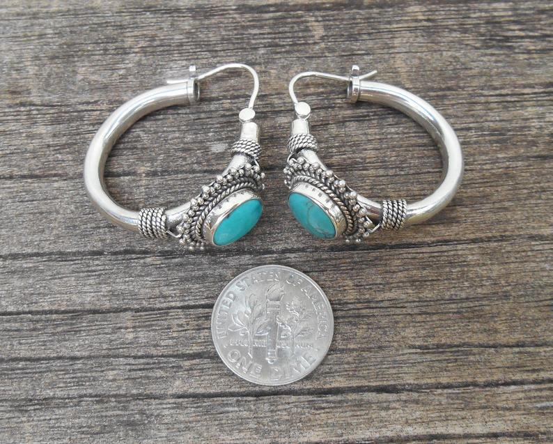 Bohemian Style European & American Turquoise Retro Earrings